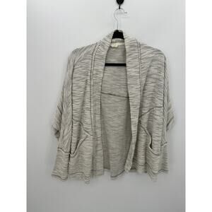 KyeMi Lagenlook Oversized Knit Cardigan Sweater Womens Boho Pockets Gray Sz M